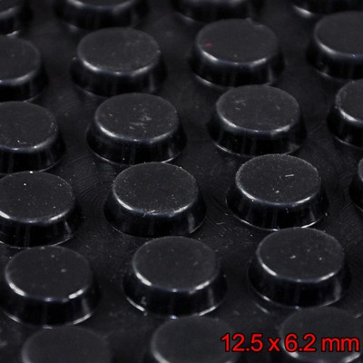 12.5*6.2 mm Self Adhesive Silicone Flat Foot Pad Rubber Anti Slip Bumper Pads, Black and Clear